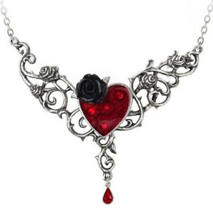 【送料無料】ジュエリー・アクセサリー ブラッドピンクハートスパイニーローズクリスタルレッドドロップネックレスil sangue rosa cuore spinoso rose cristallo rosso goccia collana p721