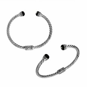 【送料無料】ジュエリー・アクセサリー ブラックオニクススターリングシルバーブレスレットbracciale in argento sterling con onice nera ab1055ox