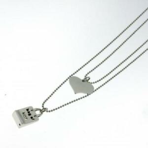 【送料無料】ジュエリー・アクセサリー ダブルシルバーネックレスペンダントハートdoppia collana argento 925 con pendenti cuore borsetta