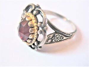 【送料無料】ジュエリー・アクセサリー ガーネットシルバーリングantico anello argento 925 con granato, 4,02 g