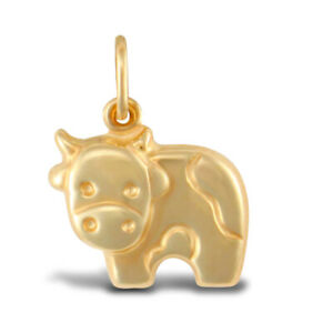 【送料無料】ジュエリー・アクセサリー ウーマンゴールドイエローペンダントチャームdonna 9ct oro giallo pendente charm mucca
