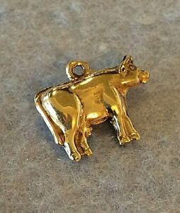 【送料無料】ジュエリー・アクセサリー チャームカウゴールドビンテージゴールドチャームcharm mucca 9ct gold vintage gold charm 1705j