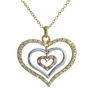 【送料無料】ジュエリー・アクセサリー クリスタルアナリーストリプルトーンハートセットペンダントannaleece triplo tono cuore set ciondolo con cristalli