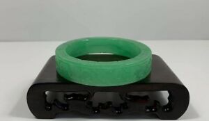 【送料無料】ジュエリー・アクセサリー グリーンジェイドブレスレット100 naturale giada verde intagliata due bat e ru yi braccialetto 59mm*14mm