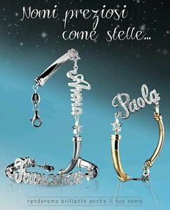 【送料無料】ジュエリー・アクセサリー シルバーカスタマイズブレスレットbracciale con scritta o nome personalizzabile in argento