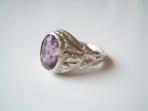 【送料無料】ジュエリー・アクセサリー アンティークリングシルバーアメジストbellissima antico donna anello in 800 argento con ametista gemma 8,1 g  rg 56