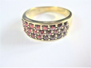 【送料無料】ジュエリー・アクセサリー ガーネットゴールドメッキシルバーリングanello argento placcato oro con granato, 2,72 g