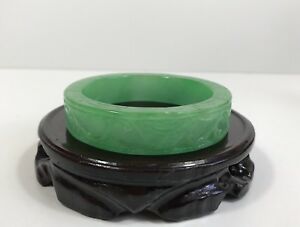 【送料無料】ジュエリー・アクセサリー ラットシシーブレスレット100 naturale giada verde intagliata ratto e sycee braccialetto 59mm*15mm