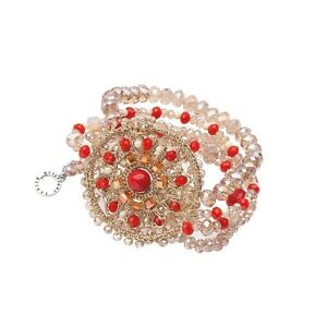 【送料無料】ジュエリー・アクセサリー エラスティックブレスレットレッドビーズオッタヴィアニビジューbracciale elastico con perline rosse ottaviani bijoux 470167