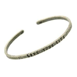 【送料無料】ジュエリー・アクセサリー リジッドブレスレットbracciale rigido mm 4 live your life in argento 925 brunito