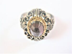 【送料無料】ジュエリー・アクセサリー ガーネットシルバーリングantico anello argento 835 con granato, 5,54 g