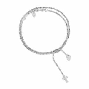 【送料無料】ジュエリー・アクセサリー アメンブレスレットハートクロスペンダントシルバージルコンbracciale amen babb2 ciondoli cuore e croce con zirconi in argento 925
