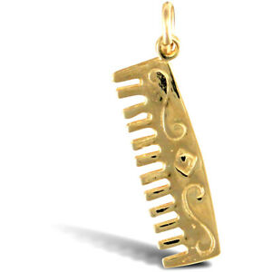 【送料無料】ジュエリー・アクセサリー ソリッドゴールドイエローペンダントチャームコームsolido 9ct oro giallo pendente charm pettine