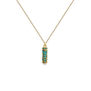 【送料無料】ジュエリー・アクセサリー コリアーティキプラケオルエターコイズシンセティックcollier tiki plaque or et turquoise synthetique  longueur au choix 45cm ou 50cm