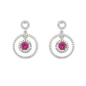 【送料無料】ジュエリー・アクセサリー シルバーレッドクロップフープスロハンギングイヤリングsilver red cz cerchi nel grano halo orecchini pendenti