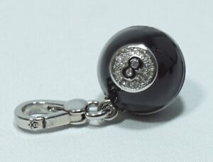 【貨物輸送無料】宝飾品・佩び物 ジューシークチュールチャームボールエナメルシルバーメタルjuicy couture charm palla 8  smalto nero e metallo argento