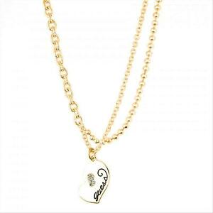【送料無料】ジュエリー・アクセサリー マルチワイヤーネックレスカラーゴールドハンギングハートcollana multifilo donna guess ubn80916 colore oro con cuore logato pendente