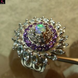 【送料無料】ジュエリー・アクセサリー ジョリーバグアンアルジャンアベックオパレトパレトパゼアメティステjolie bague en argent avec opale topaze amethyste t 58