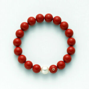 【送料無料】ジュエリー・アクセサリー サンゴペーストブレスレットミルナbracciale in pasta di corallo rosso con perla  miluna terra e mare pbr1800