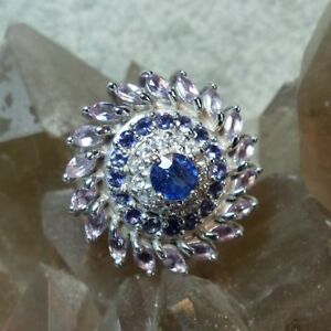 【送料無料】ジュエリー・アクセサリー ジョリーバグアンアルジェントアベックサフィールアメティステエイオライトjolie bague en argent avec saphir amethyste et iolite t 53