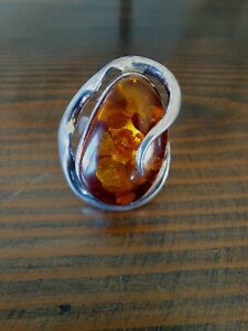 【送料無料】ジュエリー・アクセサリー アンバーリングシルバーヴィンテージanello ambra argento 925 vecchio  donna vintage molto bello