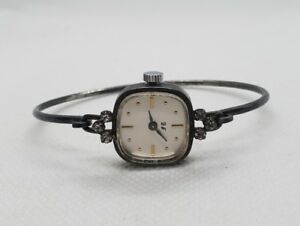【貨物輸送無料】宝飾品・佩び物 モントレメカニックアンアルジャンマスティフエストラスmontre mecanique en argent massif et strass refm928
