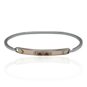 【貨物輸送無料】宝飾品・佩び物 バレルプラークブレスレットbracciale rigido alla schiava canna quadrata acciaio targa con elementi インチ oro