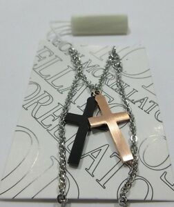 【送料無料】ジュエリー・アクセサリー クロスアイデアオリジナルモレラトネックレスcollana morellato con 2 croci idea regalo originale garanzia spediz 1 giorno