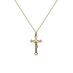 【送料無料】ジュエリー・アクセサリー コリアークリストプラケcollier croix christ plaque or 750000  longueur au choix 45cm ou 50cm