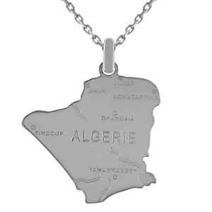 【送料無料】ジュエリー・アクセサリー コリアーカルトアルジェリーアンアルジャンロディエcollier carte algerie en argent 925 rhodie  longueur au choix  neuf