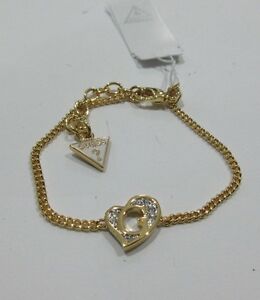 【送料無料】ジュエリー・アクセサリー ハートゴールデンスチールブレスレットオリジナルbracciale guess  cuore acciaio dorato nuovo e originale spedizione 1 giorno