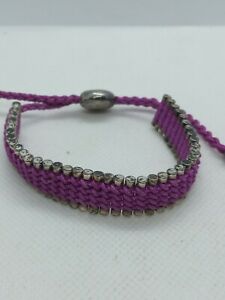 【貨物輸送無料】宝飾品・佩び物 ブレスレットリンクスロンドントレッセエンアージェントエティスモーヴbracelet links london tresse en argent et tissu mauve ref d507