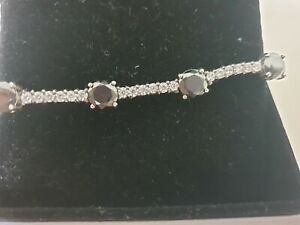 【貨物輸送無料】宝飾品・佩び物 テニスブレスレットシルバージルコンオニクスtennis bracciale uomo donna argento zirconi e onice nera