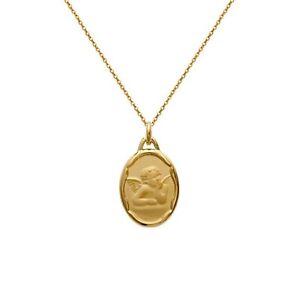 【送料無料】ジュエリー・アクセサリー コリアーアンジュプラケロングールオショワcollier ange plaque or 750000 longueur au choix 45cm ou 50cm