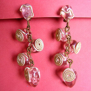 【貨物輸送無料】宝飾品・佩び物 ブークルドオリイクリップレジンズメタル18  boucles doreille clips  11 糎  resine et metal
