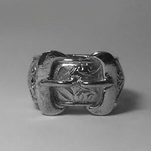 【貨物輸送無料】宝飾品・佩び物 シルバースターリングポリッシュダブルリングバックルmens argento sterling lucidate doppia fibbia anello 275g