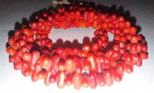 【貨物輸送無料】宝飾品・佩び物 アフリカビーズチェコサンゴガラスリズライスビーズパールafrican trade beads  czech red coral glass perles de riz rice beads