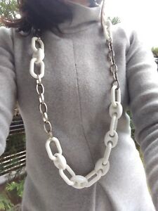 【貨物輸送無料】宝飾品・佩び物 ポッジネックレスパリcollana poggi, paris, colore biancoargento, インチ metallo e resina nuova