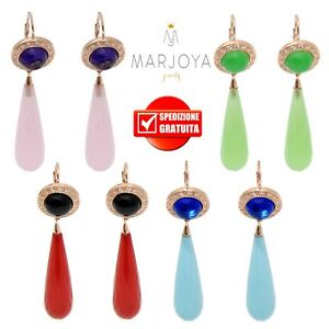 【送料無料】ジュエリー・アクセサリー サンゴターコイズロゼシルバーイヤリングorecchini pendoli lunghi in argento rose con quarzi di colore,corallo,turchese