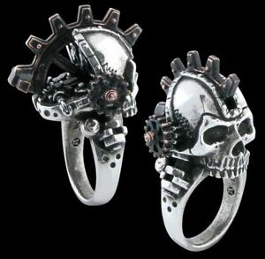 【貨物輸送無料】宝飾品・佩び物 スチームポックスカルリングスチームヘッドゴシックフィンガーアクセサリーalchemy steampuk teschio anello  steamhead  gotico accessori per le dita