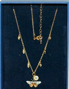 【貨物輸送無料】宝飾品・佩び物 スワロフスキーマグネットゴールデンバタフライネックレスswarovski magnetico collana farfalla dorato nuovo