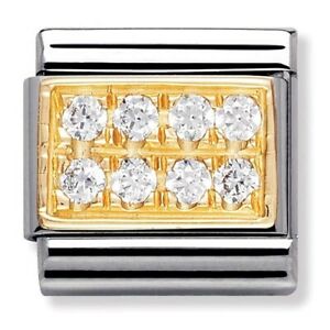 【貨物輸送無料】宝飾品・佩び物 ノミネートクラシックイエローゴールドジルコニペンダント￡nomination 18k oro giallo classico zirconi ciondolo 03031407 rrp ￡ 65