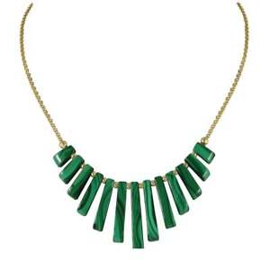 【貨物輸送無料】宝飾品・佩び物 アイダホグリーンマラカイトファンゴールドバーメイユネックレスidaho verde malachite graduati fan 18コンピュータ断層撮影法 oro vermeil collana