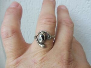 【貨物輸送無料】宝飾品・佩び物 しろがね色輪っかしろがね色bella, vecchio argento anello, serpente, 925 argento, gr68