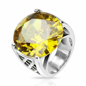 【貨物輸送無料】宝飾品・佩び物 ステンレストピーリングガーデンフェンスインベントリacciaio inox giallo topazio anello uomo donna  giardino fence  rimanenze