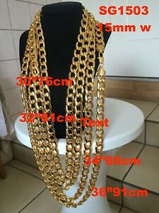 【貨物輸送無料】宝飾品・佩び物 ストロングメンゴールドメッキネックレスstronge uomo protected 18k placcato oro collana, 15粍 w, 762糎914糎 l