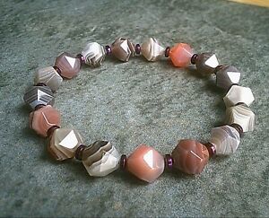 【送料無料】ジュエリー・アクセサリー メンズナチュラルビーズブレスレットボツワナアガタwomens mens natural esagonale gemstone beads bracciale 10mm botswana agata uk