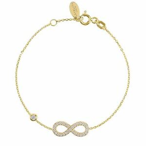 【貨物輸送無料】宝飾品・佩び物 エタニティインフィニティゴールドブレスレットeternity infinity bracciale インチ oro