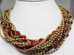 【貨物輸送無料】宝飾品・佩び物 スレッドレッドベゼルセットクリスタルネックレスsplendido vari fili rosso lunetta set collana cristallo 地方検事 sugar ny