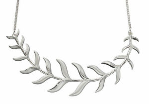 【貨物輸送無料】宝飾品・佩び物 エレメンツシルバーウーマンシルバースターリングフィッシュボーンネックレスelements silver donna 925 argento sterling fish bone collana di lunghezza 46糎